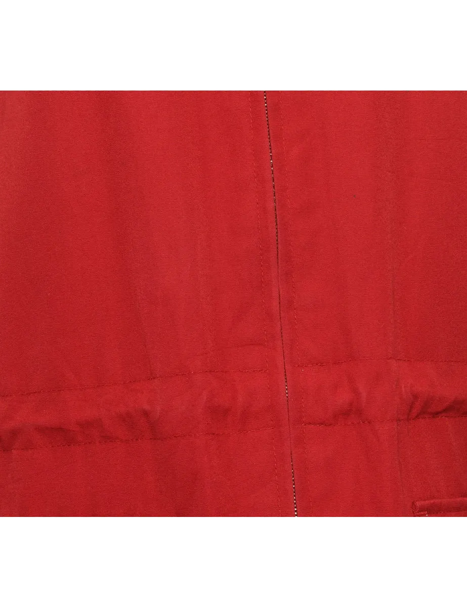 Zip-Front Red Paisley Lined Jacket - M