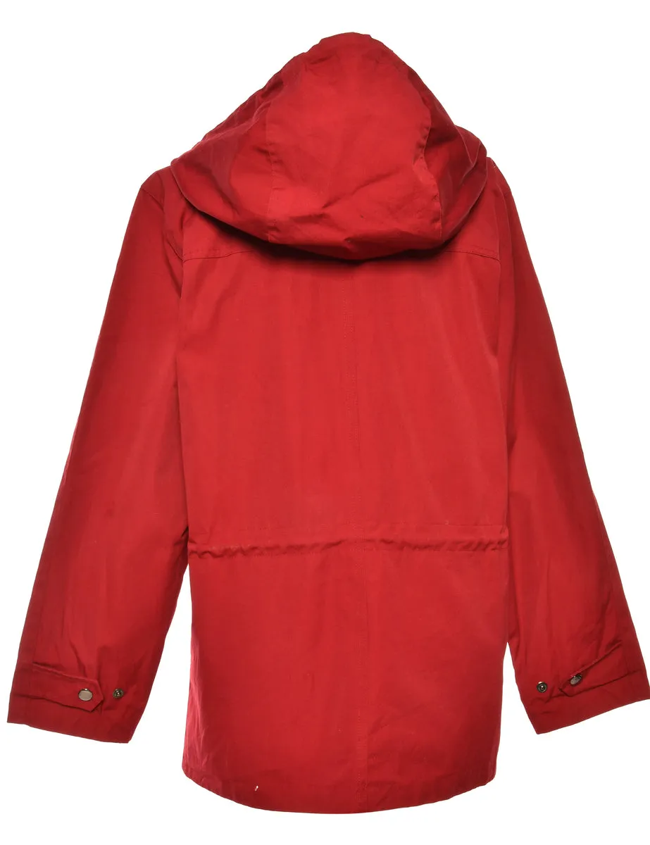 Zip-Front Red Paisley Lined Jacket - M
